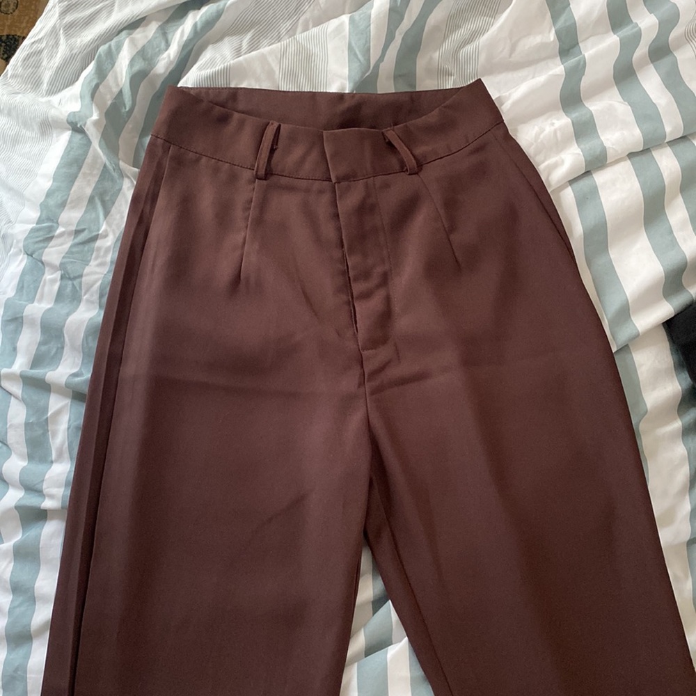 Brown Straight Leg Trousers